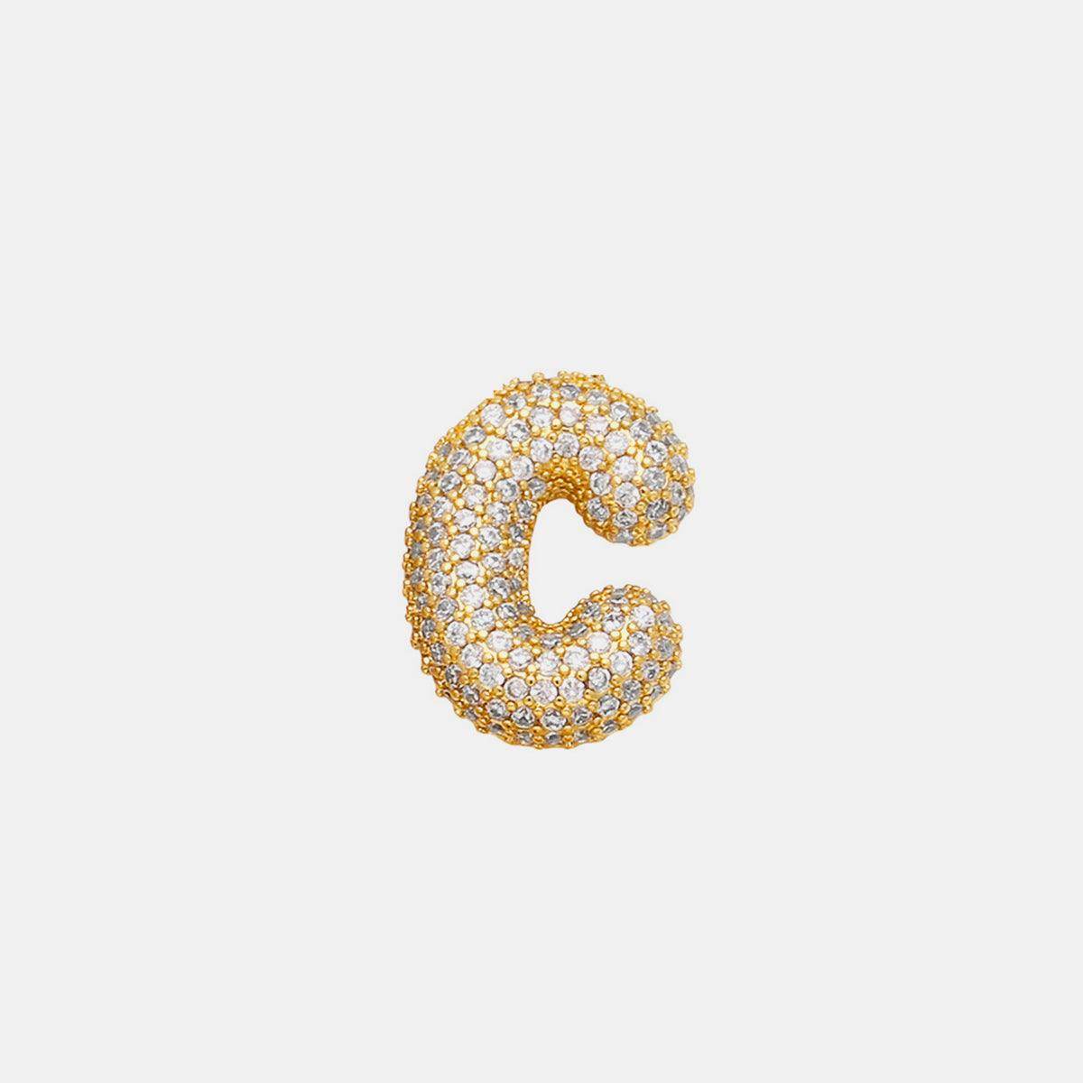 Inlaid Zircon Bubble Initial Necklace for Elegant Style - Selvanelle