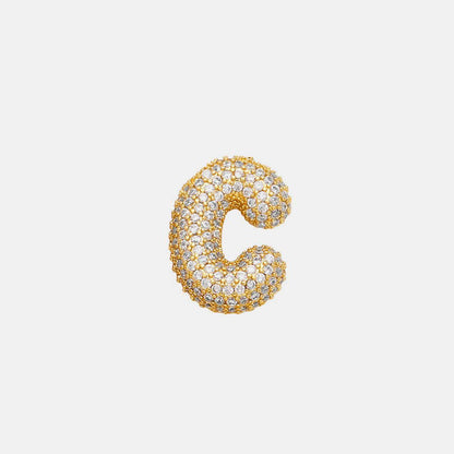 Inlaid Zircon Bubble Initial Necklace for Elegant Style - Selvanelle
