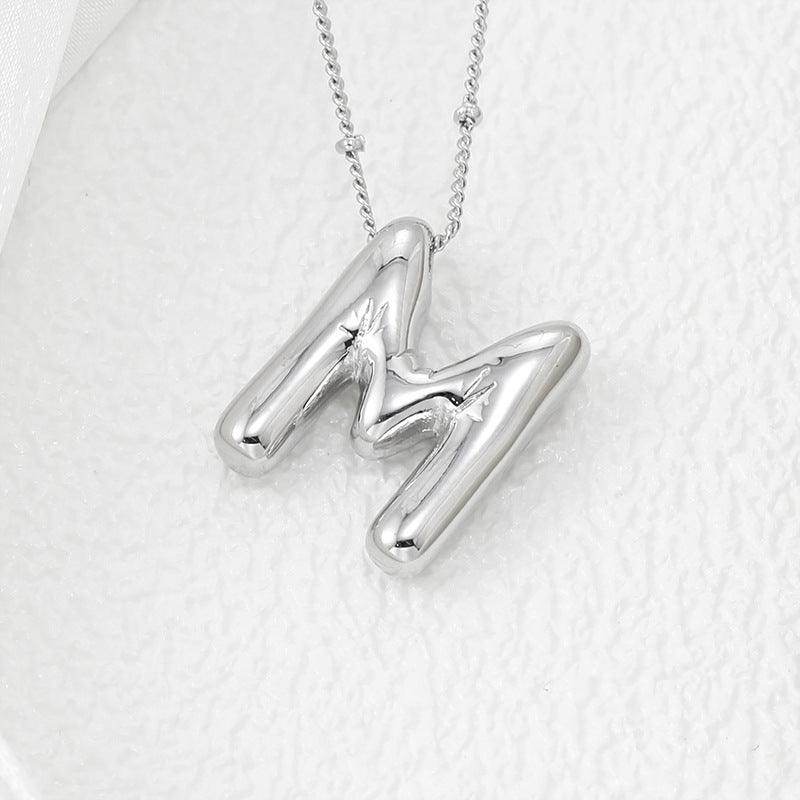 Copper Bubble Letter Pendant Necklace for Stylish Personalization - Selvanelle