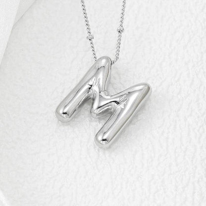 Copper Bubble Letter Pendant Necklace for Stylish Personalization - Selvanelle