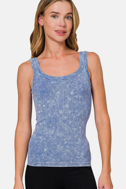 Zenana Ribbed Scoop Neck Tank for Layering and Style - Selvanelle