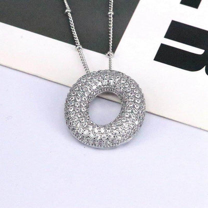 Copper Inlaid Zircon Letter Pendant Necklace for Women - Selvanelle