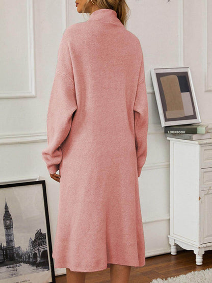 V-Neck Cami Dress and Open Front Cardigan Sweater Set - Selvanelle