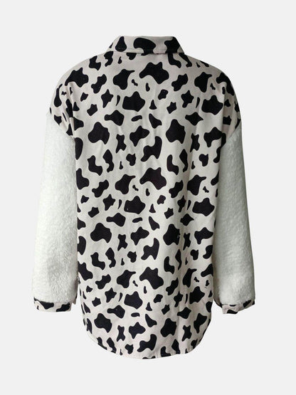 Fuzzy Button Up Long Sleeve Jacket for Cozy Style - Selvanelle