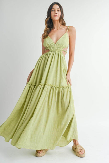 MABLE Cutout Waist Backless Maxi Dress for Special Events - Selvanelle