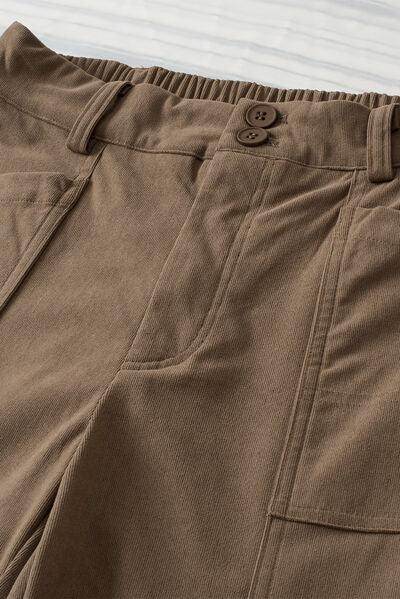 Half Elastic Waist Straight Pants for Comfortable Fit - Selvanelle