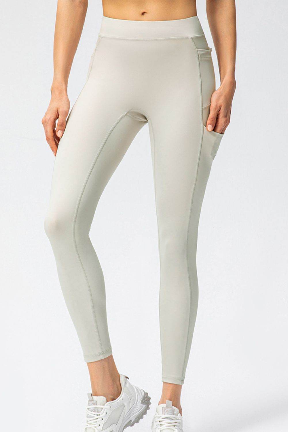 Full Size Slim Fit High Waist Long Sports Pants with Pockets - Selvanelle