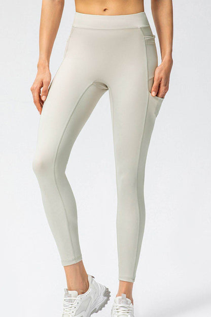 Full Size Slim Fit High Waist Long Sports Pants with Pockets - Selvanelle