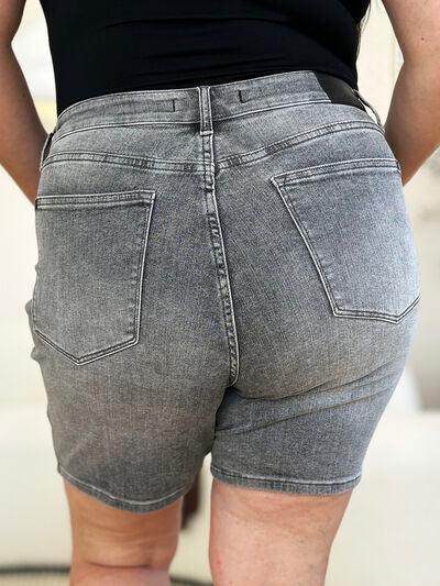 Judy Blue Full Size High Waist Washed Denim Shorts for Women - Selvanelle