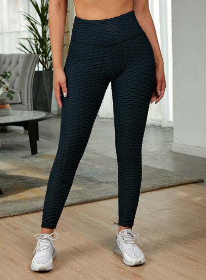 Textured High Waist Active Leggings - Selvanelle