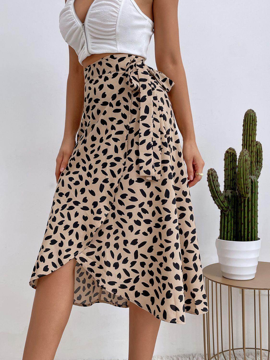 Tied Slit Printed Skirt for Stylish Summer Outfits - Selvanelle