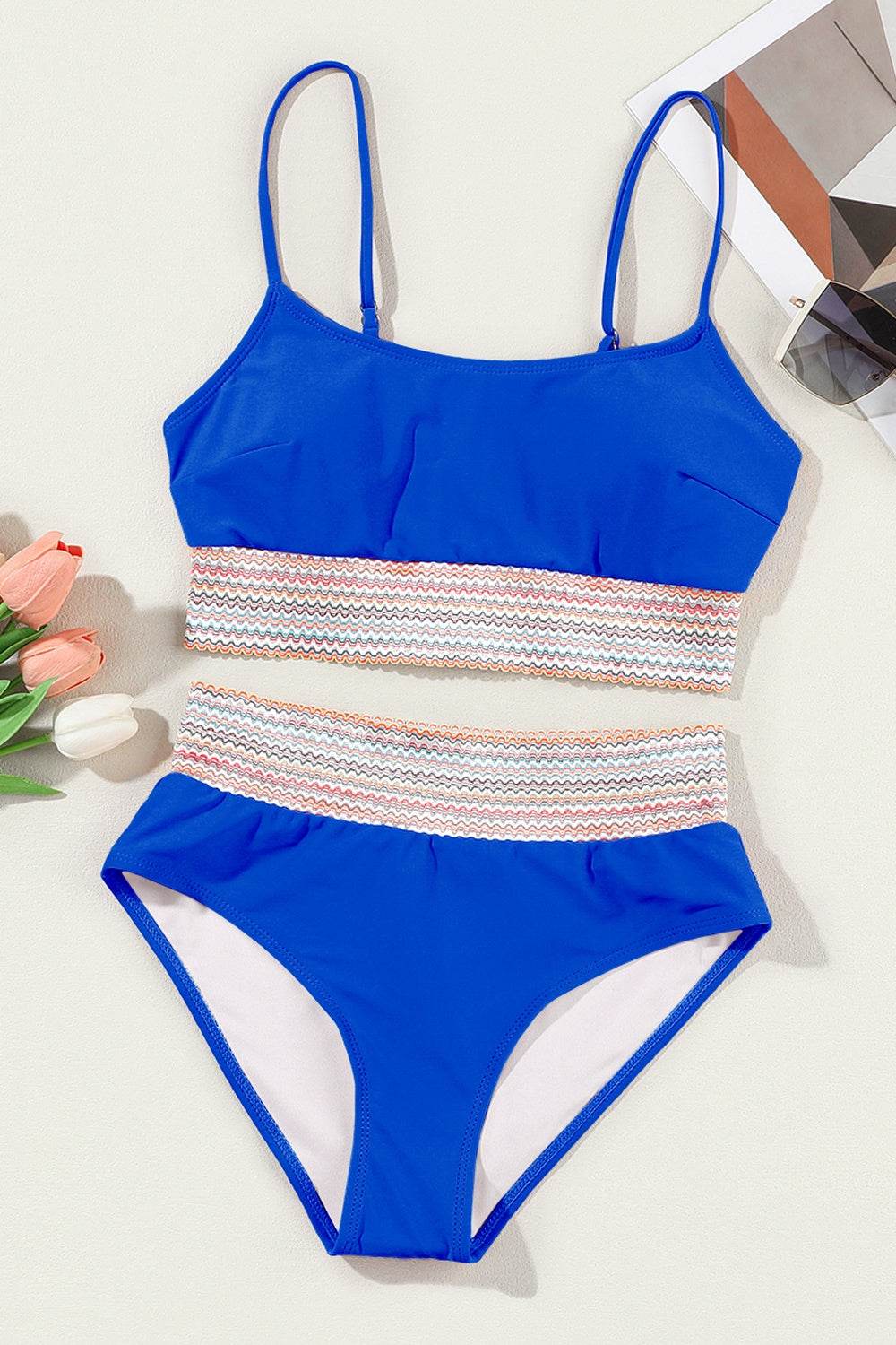 Scoop Neck Spaghetti Strap Bikini Set - Selvanelle