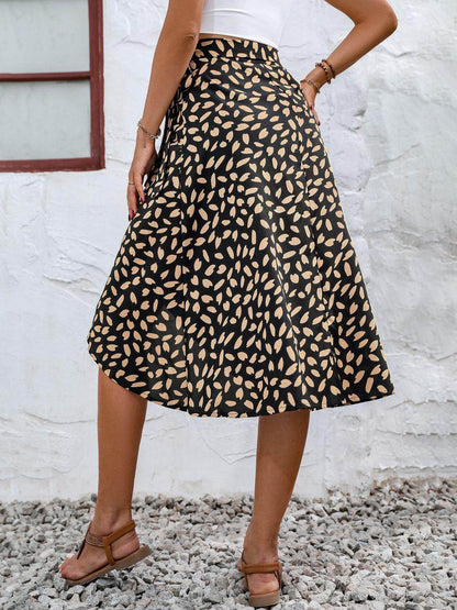 Tied Slit Printed Skirt for Stylish Summer Outfits - Selvanelle