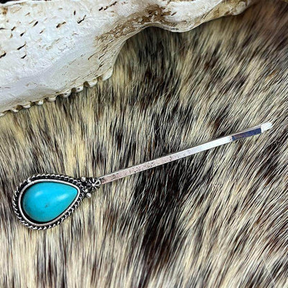 Turquoise Alloy Hairpin for Stylish Hair Accessories - Selvanelle