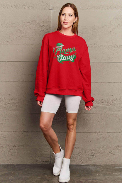 Simply Love Full Size MAMA CLAUS Round Neck Sweatshirt - Selvanelle