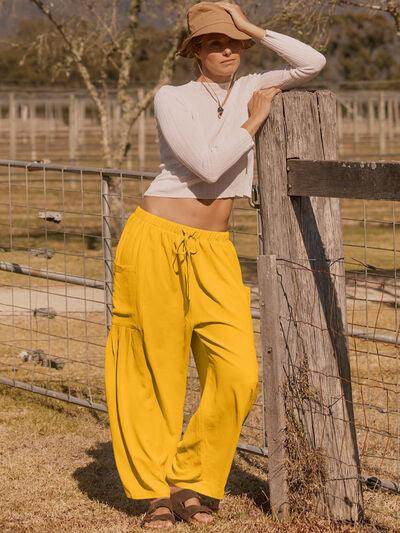 Full Size Wide Leg Pants with Pockets for Women - Selvanelle