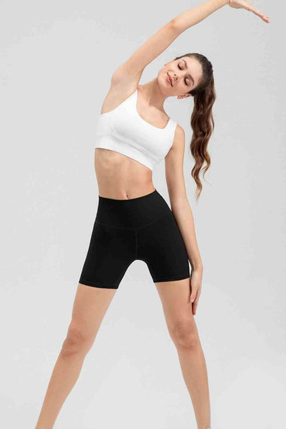 Wide Waistband Slim Fit Sports Shorts for Active Lifestyle - Selvanelle