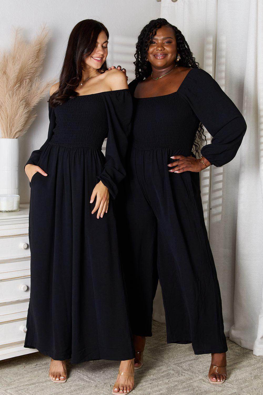 Double Take Square Neck Jumpsuit with Pockets for Women - Selvanelle