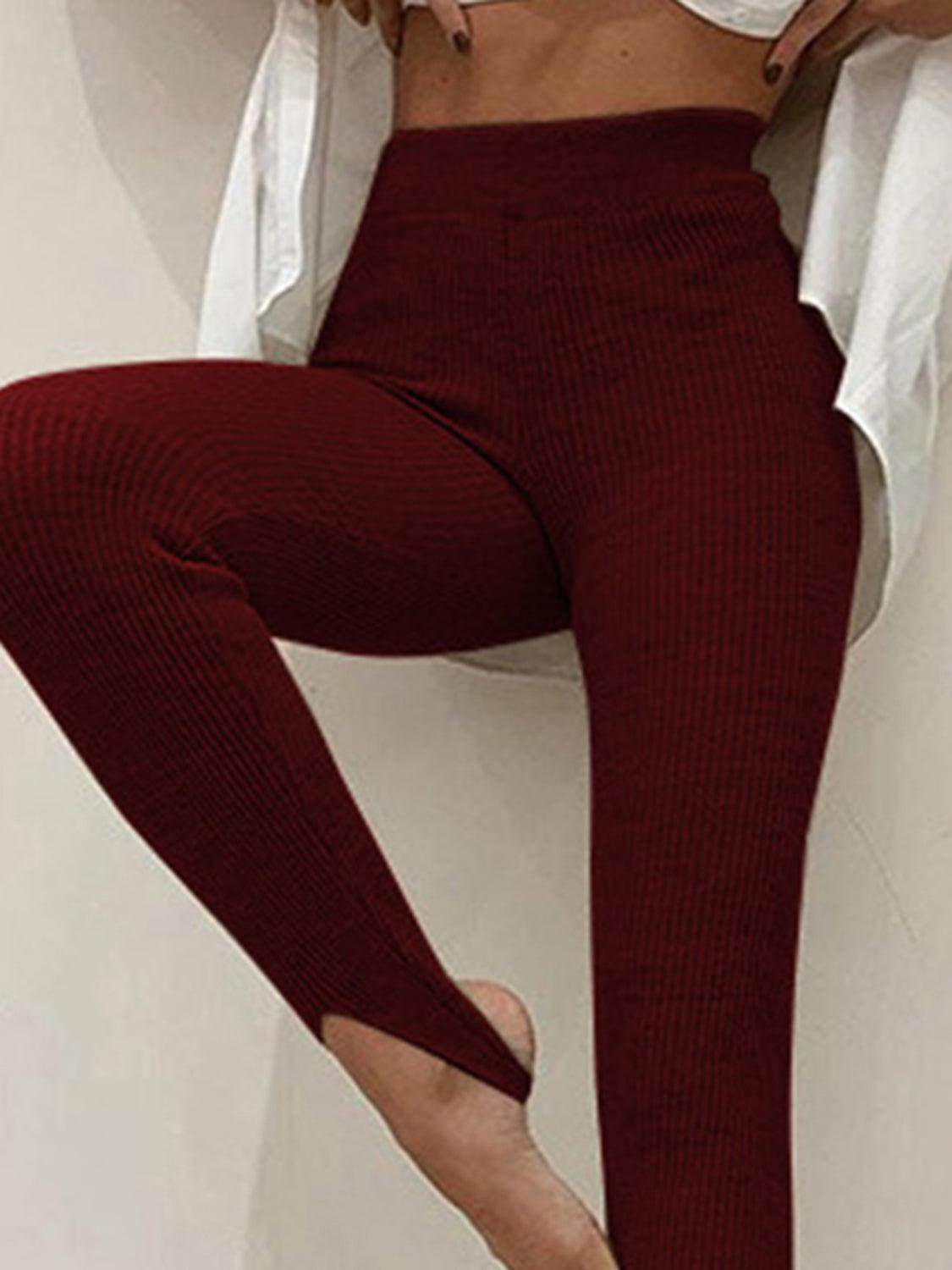 Ribbed Mid Waist Leggings for Comfortable Everyday Wear - Selvanelle