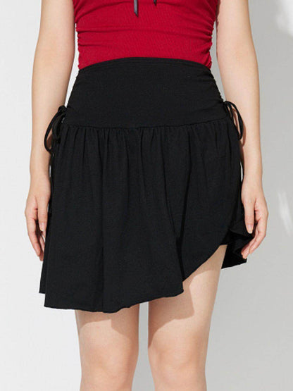 Side Tie Asymmetric Hem Mini Skirt for Casual Chic Style - Selvanelle