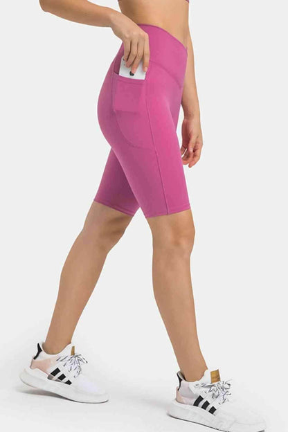Millennia High Waist Biker Shorts with Pockets for Women - Selvanelle