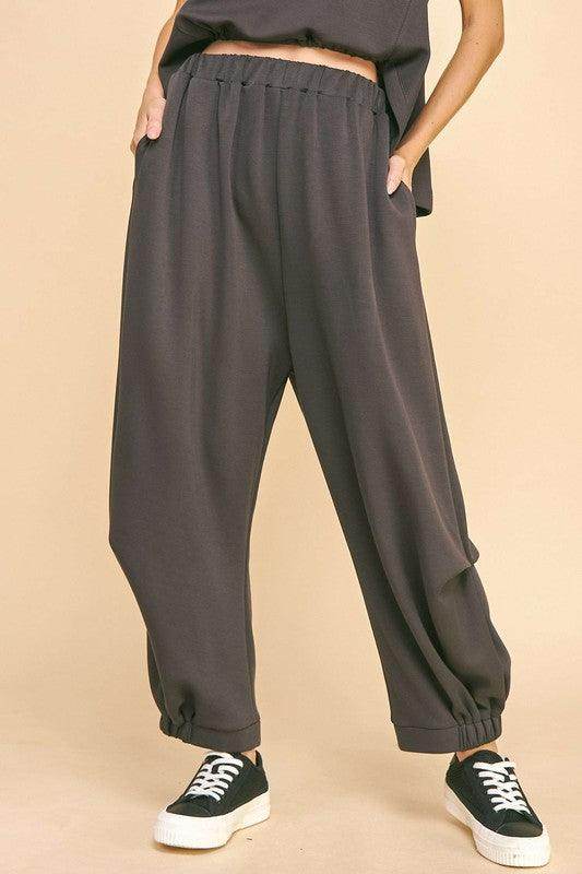Davi & Dani Drawstring Hem Round Neck Tank and Pants Set - Selvanelle