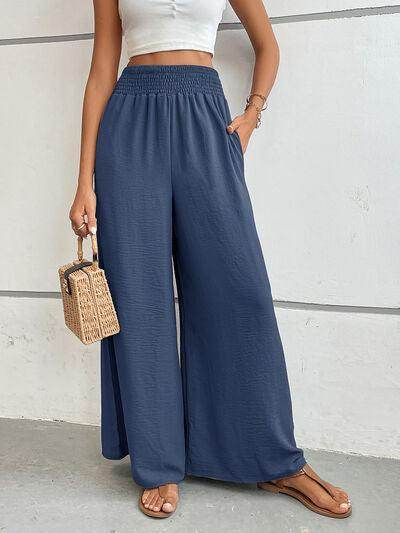 Perfee Wide Leg Pants with Pockets for Women Stylish Comfort - Selvanelle