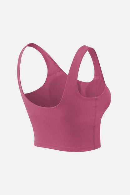 Cropped Scoop Neck Active Tank Top - Selvanelle