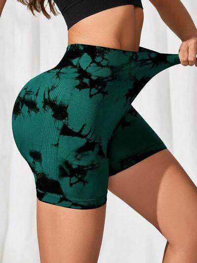 Tie-Dye High Waist Active Shorts for Women Workout Gear - Selvanelle