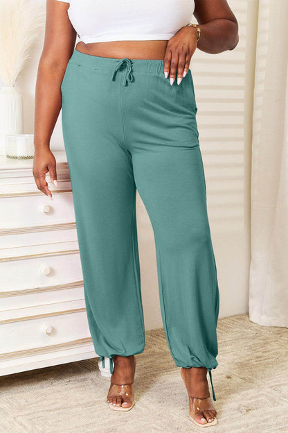 Basic Bae Full Size Soft Rayon Drawstring Pants with Pockets - Selvanelle
