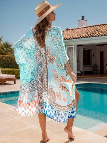 Printed Open Front Cover-Up - Selvanelle