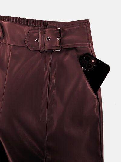 Half Elastic Waist Wide Leg Pants for Comfortable Style - Selvanelle