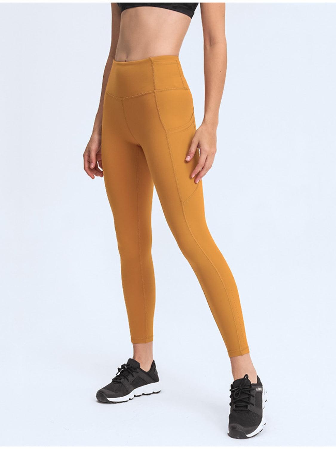 Millennia Wide Waistband Leggings with Pockets for Women