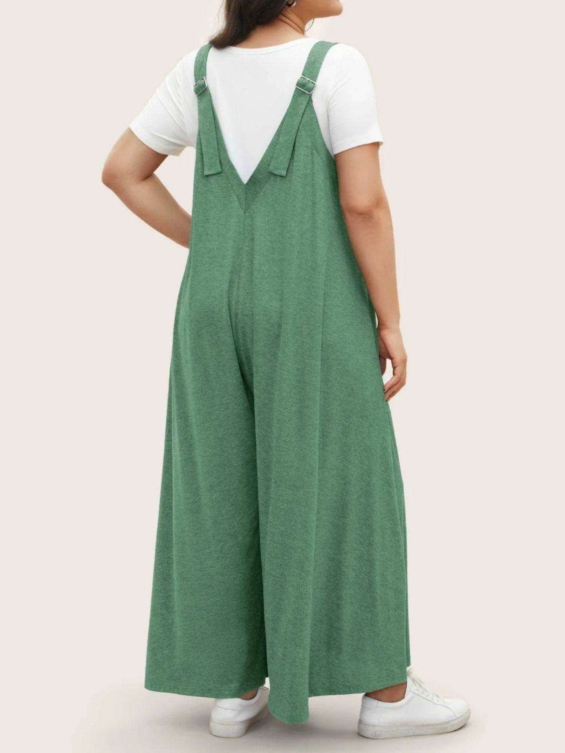 Full Size Pocketed Wide Leg Overalls - Selvanelle