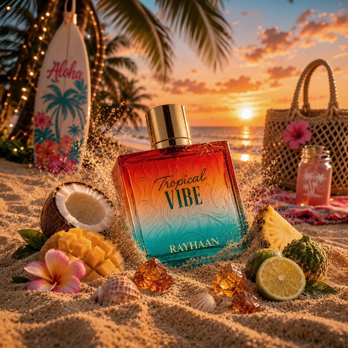 Rayhaan Tropical Vibe Unisex EDP – Tropical Fruity Floral Woody, Long-Lasting, 3.4 fl oz / 100 ml