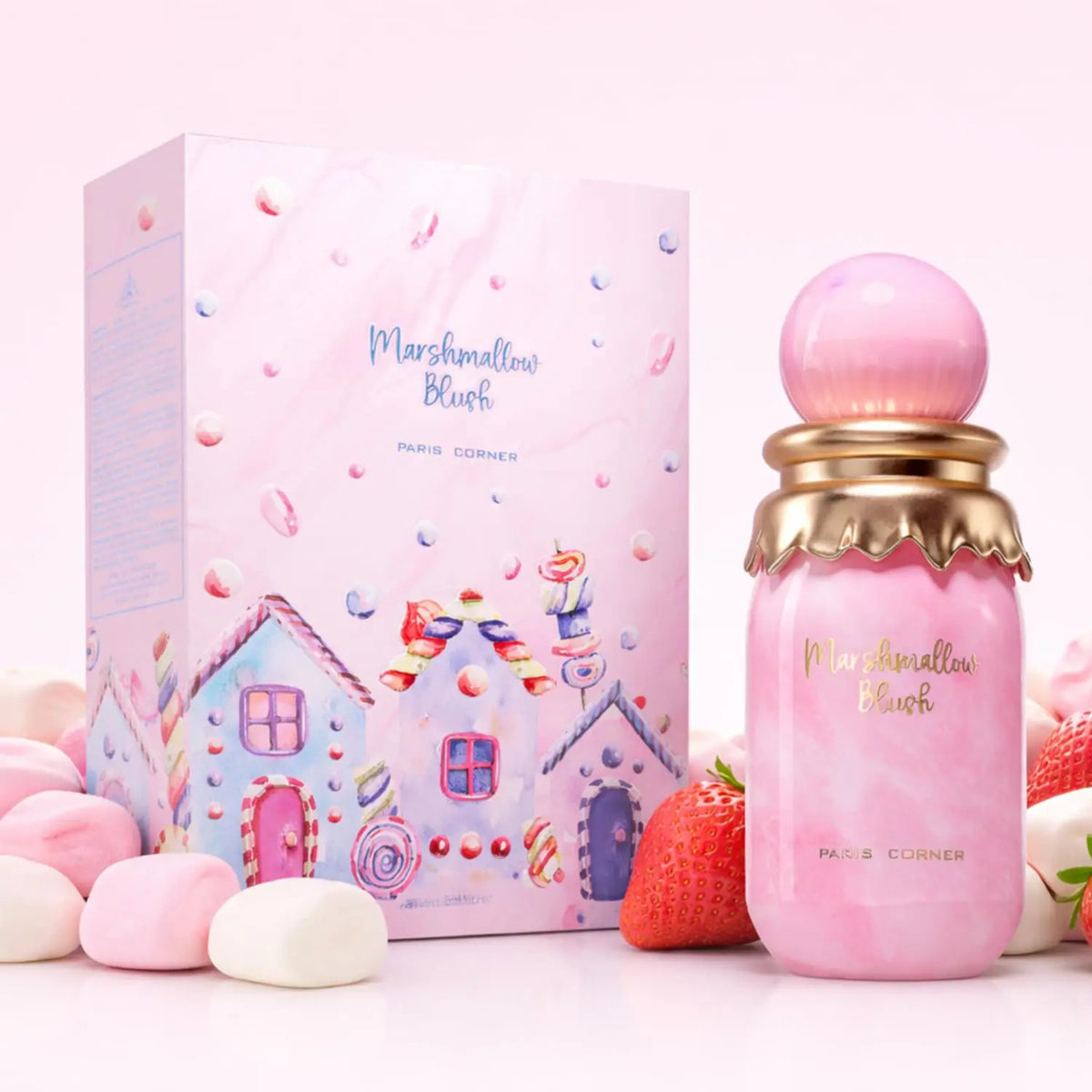 Paris Corner Marshmallow Blush Eau de Parfum Spray for Women – Sweet Floral Fruity Gourmand Scent, Fluffy Marshmallow, Vanilla & Pink Sugar, Long-Lasting Fragrance, Perfect Gift, 3.4 fl oz / 100 ml