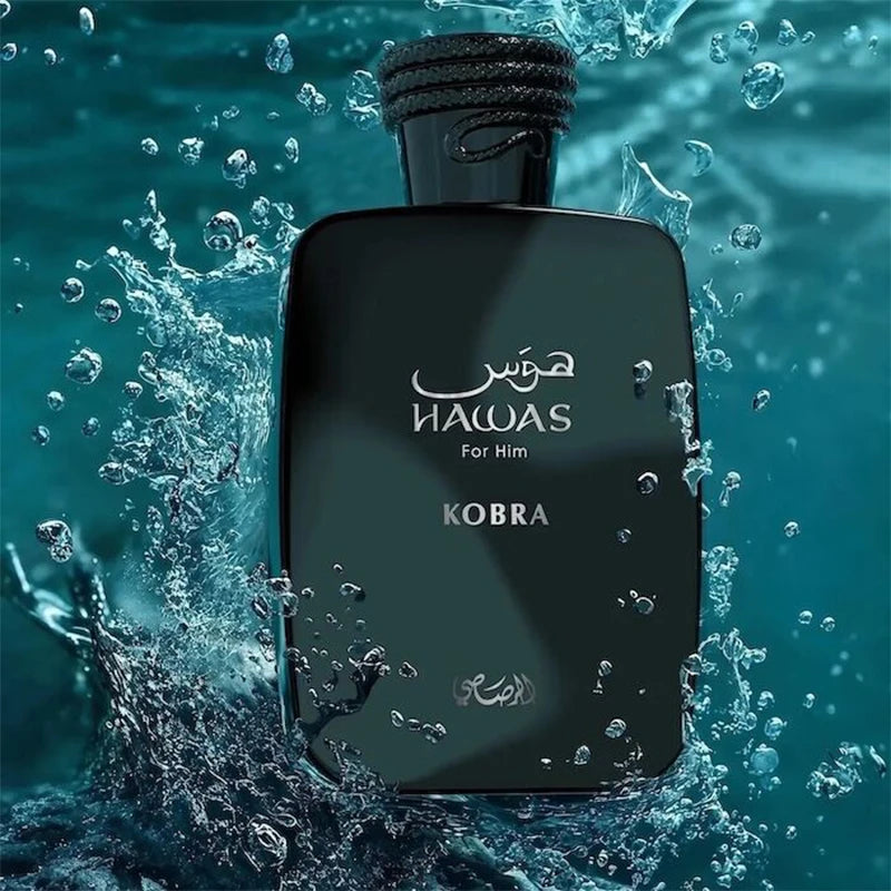 Rasasi Hawas Kobra Men's Edp – Bold Spicy Woody Aroma, 3.4 Fl oz / 100 ml