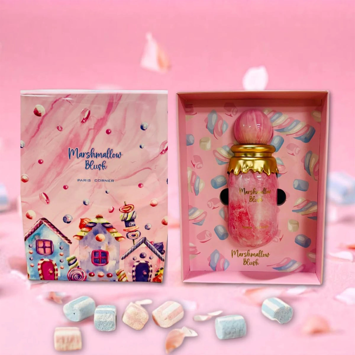 Paris Corner Marshmallow Blush Eau de Parfum Spray for Women – Sweet Floral Fruity Gourmand Scent, Fluffy Marshmallow, Vanilla & Pink Sugar, Long-Lasting Fragrance, Perfect Gift, 3.4 fl oz / 100 ml