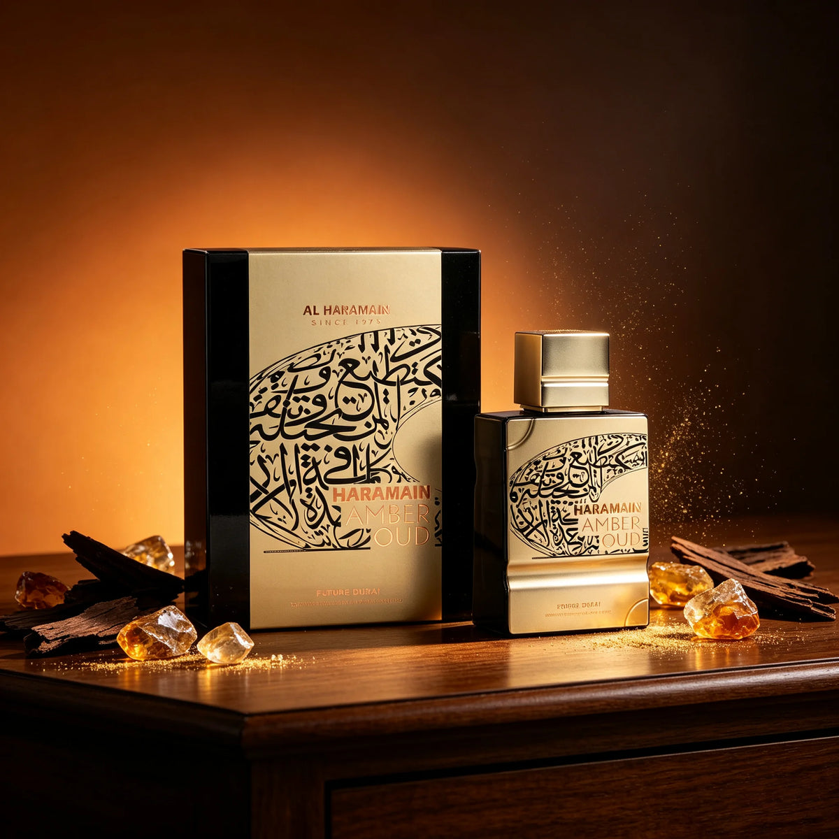 Al Haramain Amber Oud Future Dubai Extrait De Parfum Spray for Unisex – Warm Oriental Woody & Amber Scent, Long-Lasting High-Concentration Fragrance, Perfect Gift, 3.4 Fl oz / 100 ml