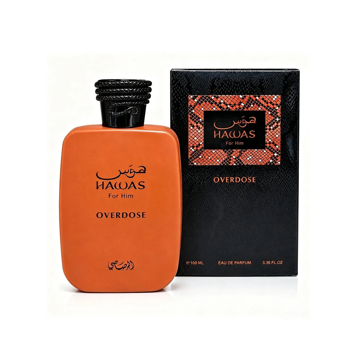 Rasasi Hawas Overdose Eau de Parfum Spray for Men – Intense Oriental Spicy, Woody & Amber Scent, Powerful Long‑Lasting Sillage, Perfect Father's Day & Anniversary Gift, 3.4 fl oz / 100 ml