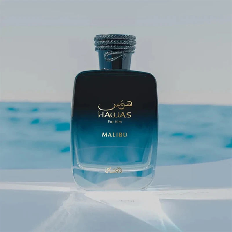 Rasasi Hawas Malibu Men’s EDP – Fresh Citrus Marine, 3.4 fl oz / 100 ml