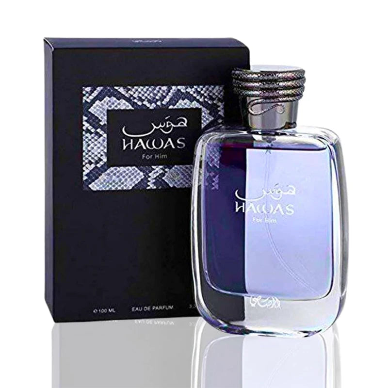 Rasasi Hawas Men’s EDP – Fresh Aquatic Fruity Aroma, Long-Lasting, 100 ml / 3.4 fl oz