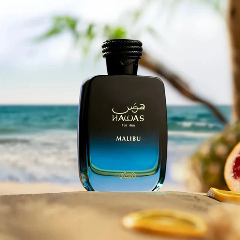 Rasasi Hawas Malibu Men’s EDP – Fresh Citrus Marine, 3.4 fl oz / 100 ml