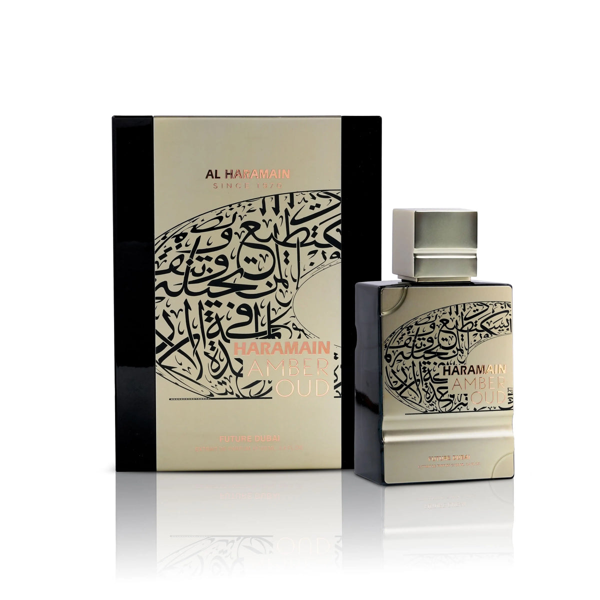 Al Haramain Amber Oud Future Dubai Extrait De Parfum Spray for Unisex – Warm Oriental Woody & Amber Scent, Long-Lasting High-Concentration Fragrance, Perfect Gift, 3.4 Fl oz / 100 ml