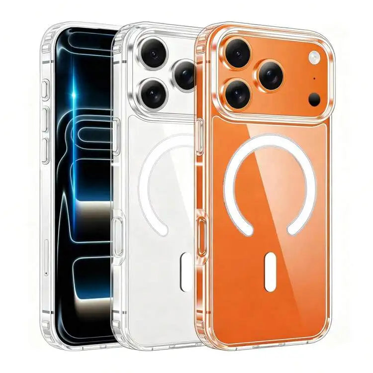 Transparent Magnetic Hard Case for with Clear Acrylic Shockproof Design Magnetic Ring Holder PMMA Material Unisex