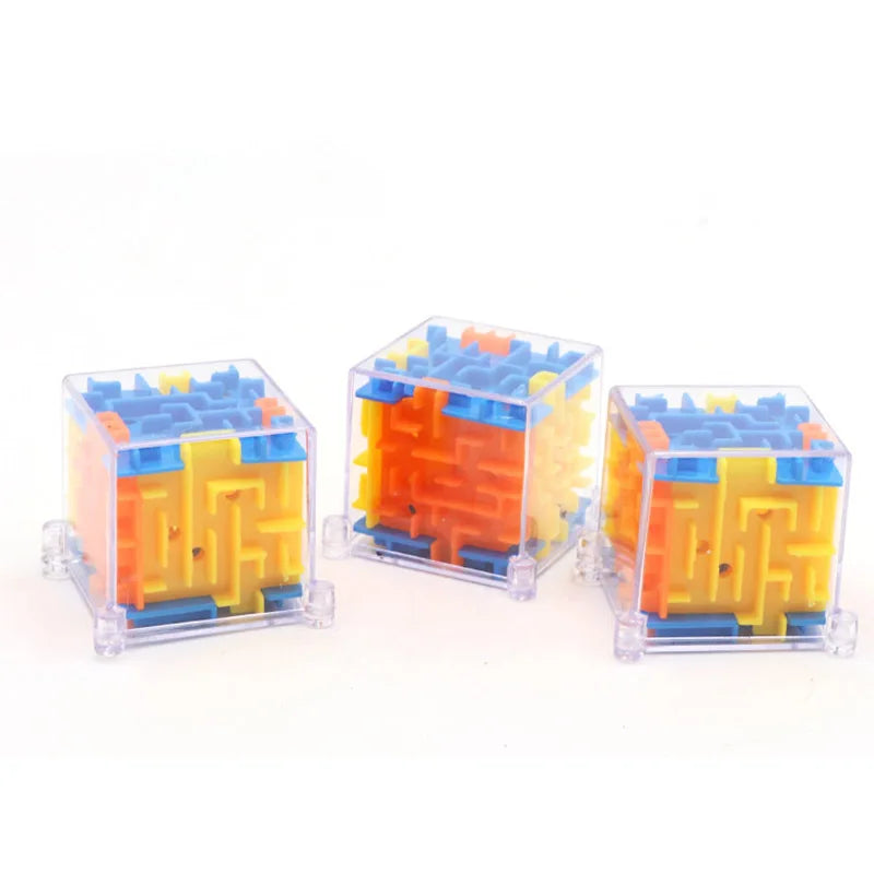 mini 3D Maze Magic Cube Six-sided Transparent Puzzle Speed Cube Rolling Ball Cubes Maze Toys For Children Stress Reliever Toys