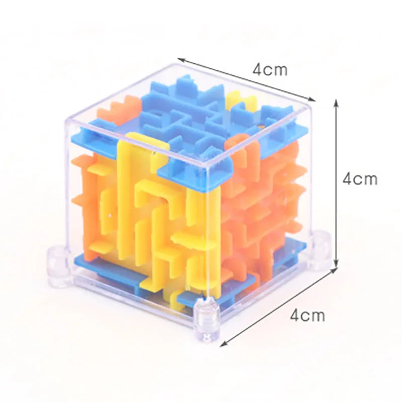 mini 3D Maze Magic Cube Six-sided Transparent Puzzle Speed Cube Rolling Ball Cubes Maze Toys For Children Stress Reliever Toys