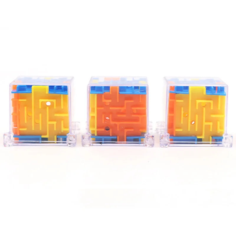 mini 3D Maze Magic Cube Six-sided Transparent Puzzle Speed Cube Rolling Ball Cubes Maze Toys For Children Stress Reliever Toys