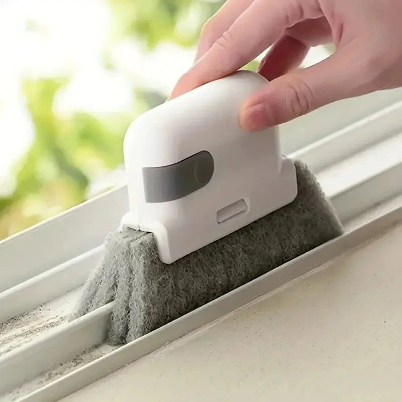 Window rail cleaning brush
