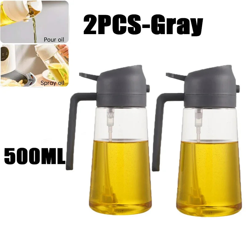2in1 Kitchen Spray Oil Dispenser Oil Sprayer Polisher Or Only Brush Spray for Air Fryer Salad Grilling Roasting Cooking Kitchen